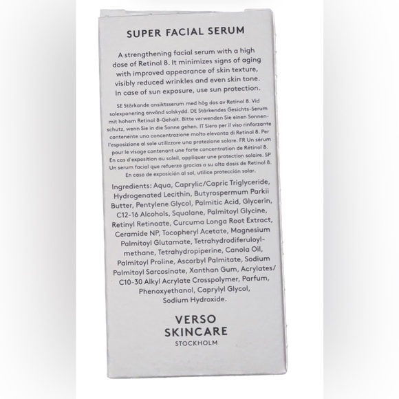 VERSO
SUPER FACIAL SERUM
WITH RETINOL 8 NIB - Picture 4 of 5